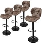 ML-Design Barhocker 4Er Set aus Kunstleder Braun Gepolsterter Drehbar