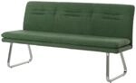 MCW Sitzbank H70 Lehne Stoff/Textil Boucl&eacute; Edelstahl Geb&uuml;rstet 180cm Gr&uuml;n