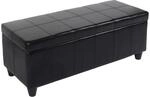 MCW Aufbewahrungs-Truhe Kriens Leder/Kunstleder 112x45x45cm Schwarz