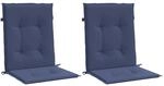 vidaXL Niedriglehner-Auflagen 2 Stk Marineblau Stoff 378680