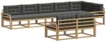 vidaXL Outdoor-Sofagarnitur 6-Tlg Wei&szlig; und Anthrazit Polyester 3386621