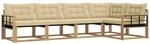 vidaXL Outdoor-Sofagarnitur mit Kissen 5 Stk Wei&szlig; und Beige 3388691