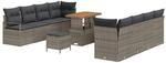vidaXL Garten-Sofa-Set mit Kissen mit Speicher Grau 90 x 55 x 71 cm 3364453