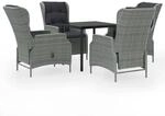 vidaXL 5-Tlg Garten-Essgruppe Hellgrau 3099644