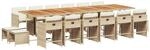 vidaXL 17-tlg Garten-Essgruppe mit Kissen Beige Poly Rattan Modell 6