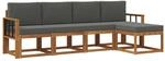 vidaXL Outdoor-Sofagarnitur mit Kissen 5 Stk Natur und Anthrazit 3366265
