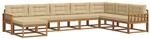 vidaXL Outdoor-Sofagarnitur mit Kissen 8-Tlg Natur und Beige 3367996