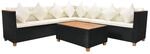 vidaXL 5-tlg Garten-Lounge-Set mit Auflagen Poly Rattan Schwarz Modell 3