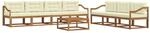 vidaXL Outdoor-Sofagarnitur mit Kissen 8 Stk Natur und Creme 3367313