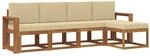 vidaXL Outdoor-Sofagarnitur 5 Stk Natur und Beige Massivholz Akazie 3366261