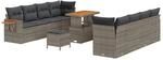 vidaXL Gartensofa-set mit Kissen 11-Tlg Grau 3363153