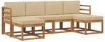 vidaXL Outdoor-Sofagarnitur 6 Stk Natur und Beige Holzwerkstoff 3366766
