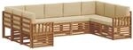 vidaXL Sofagarnituren 9 Tlg Natur und Beige Massivholz Akazie 3375473