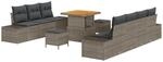 vidaXL Garten-Sofa-Set mit Kissen 10-Tlg Grau Poly Rattan 3362748