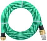 vidaXL Saugschlauch mit Messing-Anschl&uuml;ssen Gr&uuml;n 3 m PVC 151038