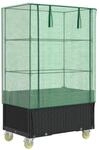 vidaXL Hochbeet mit Aufsatz und Rollen Rattan-Optik 80x50x182 cm 2159052