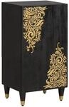 vidaXL Sideboard mit Regal Schwarz 40 x 33 x 75 cm Massivholz Mango 4018832