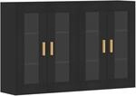 vidaXL Wandschr&auml;nke 2 Stk Schwarz Holzwerkstoff 3197898