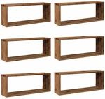 vidaXL W&uuml;rfel-Wandregale 6 Stk Altholz-Optik 60x15x23 Holzwerkstoff 856588