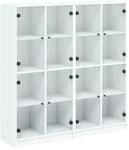 vidaXL B&uuml;cherschrank mit T&uuml;ren Wei&szlig; 136x37x142 cm Holzwerkstoff
