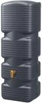 4rain QUADRO Regentonne 170 Liter graphite grey mit Deckel und Auslaufhahn
