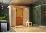 Karibu Sauna Vera und LED-Dachkranz Natur