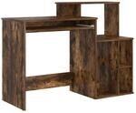 vidaXL Tisch mit Stauraum mit Regal R&auml;uchereiche 120,5 x 44 x 88,5 cm 869478