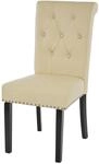 MCW Esszimmerstuhl Chesterfield Il 2er-Set Kunstleder Creme Dunkle Beine