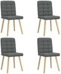 vidaXL Esszimmerst&uuml;hle 4 Stk Dunkelgrau Stoff 3315192