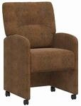 vidaXL Esszimmerst&uuml;hle mit Rollen 2 Stk Braun 57 x 67 x 95 cm 42017843