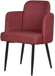 ML-Design Esszimmerstuhl Rot mit Stoffbezug Armlehne & Rattan-Optik