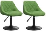 vidaXL Esszimmerst&uuml;hle 2 Stk Drehbar Hellgr&uuml;n Samt 335329