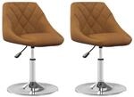 vidaXL Esszimmerst&uuml;hle 2 Stk Drehbar Braun Samt 335281
