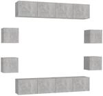 vidaXL 8-Tlg TV-Schrank-Set Betongrau Holzwerkstoff 3079068