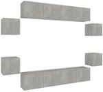 vidaXL 8-Tlg TV-Schrank-Set Betongrau Holzwerkstoff 3114217