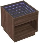 vidaXL Couchtisch mit Infinity-LED Braun Eichen-Optik 50x50x50 cm 847657