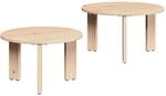 vidaXL Couchtisch 2 Stk Natur 47,5 x 47,5 x 27 cm Massivholz Kiefer 873559