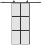 vidaXL Schiebet&uuml;r mit Beschlag Schwarz 90x205 cm Hartglas 3375881