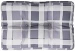 vidaXL Palettenkissen Grau Karomuster 60x40x12 cm Stoff 360571