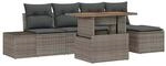 vidaXL Garten Essgruppe mit Kissen 6-Tlg Grau und Braun 3349950