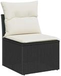 vidaXL 13-Teiliges Garten-Sofa-Set mit Kissen in Schwarz aus Poly Rattan und Akazie