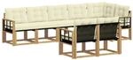 vidaXL Outdoor-Sofagarnitur mit Kissen 8-Tlg Wei&szlig; und Creme 3389600