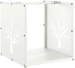 vidaXL Brennholzregal Wei&szlig; 40x40x40 cm Kaltgewalzter Stahl 864244