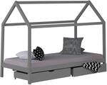 Homestyle4u Hausbett 90 x 200 cm mit Lattenrost Matratze und Bettk&auml;sten in...