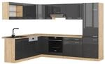 Vicco R-Line Eckk&uuml;che Anthrazit Hochglanz/Goldkraft Eiche 227 x 287 cm ohne