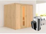 Karibu Sauna Dilja mit Ofen integrierte Stg.Natur
