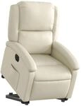 vidaXL Relaxsessel mit Aufstehhilfe Elektrisch Creme Kunstleder 3204241