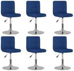 vidaXL Esszimmerst&uuml;hle 6 Stk Drehbar Blau Stoff 3087462