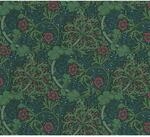 Bricoflor Gr&uuml;nderzeit Tapete Mit Blumen Gr&uuml;n Rot Retro Blumentapete...