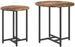 vidaXL Beistelltisch-Set 2-Tlg Rauchesche und Schwarz 50 x 50 x 50 cm 869698